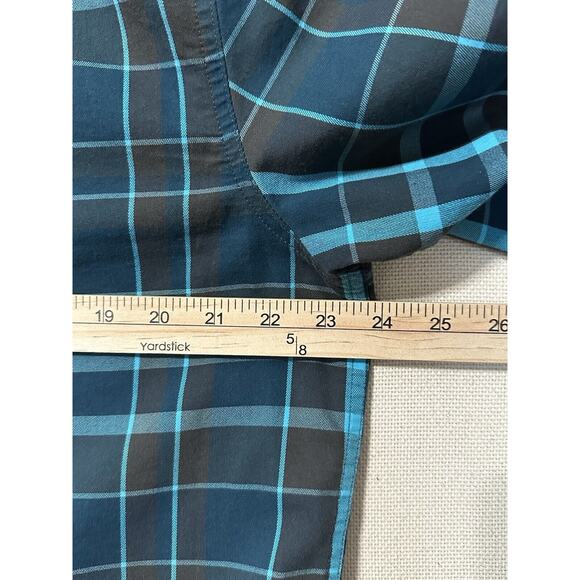 Wrangler Shirt Mens L Button Up Long Sleeve Regular Fit Blue/Brown Back Vented - Picture 10 of 11